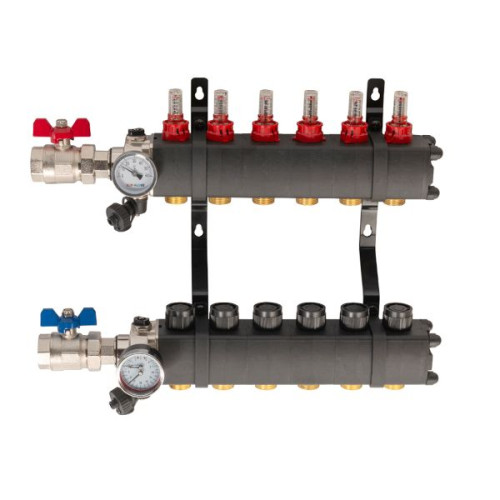TOP-FLOW Kunststof verdeler PRO PLUS BASIC 6 groepen