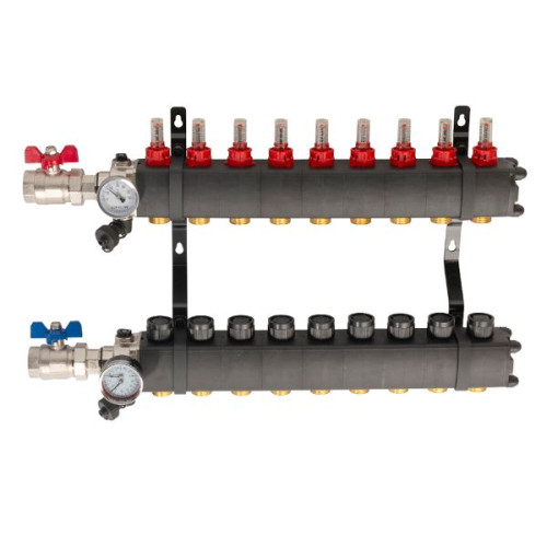 TOP-FLOW Kunststof verdeler PRO PLUS BASIC 9 groepen