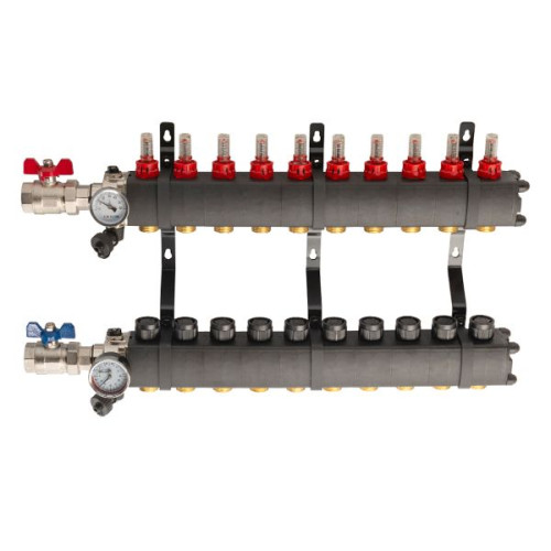 TOP-FLOW Kunststof verdeler PRO PLUS BASIC 10 groepen